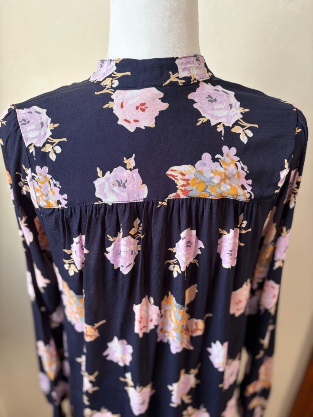 Free People Julia Printed Blouse Oversized Floral Boho Rayon High Low Top XS - Picture 8 of 10